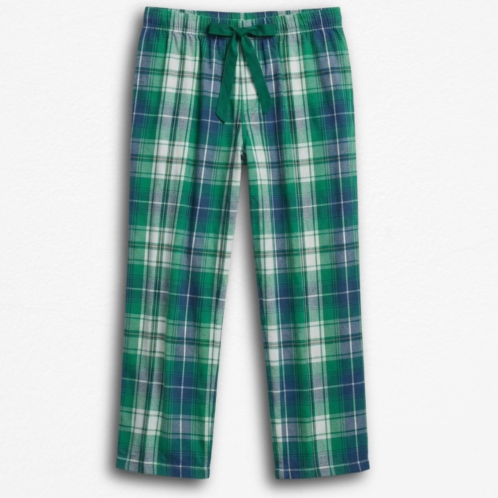 Xhilaration Green Blue Plaid Pajama Pants Women Large Cotton Y2K Lounge Pants